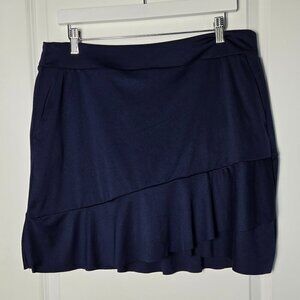NWT Greg Norman Crossover Flounce Pull-On Golf Skort 18" - L Navy